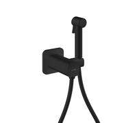 hansgrohe AXOR Duchas Bidette Bidette ducha de mano 1jet EcoSmart, softsquare, para agua mixta, con soporte y mangueras de ducha 1,25m, 29243670, Color: negro mate
