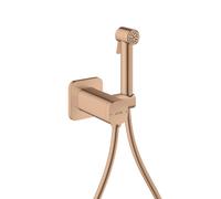 hansgrohe AXOR Duchas Bidette Bidette ducha de mano 1jet EcoSmart, softsquare, para agua mixta, con soporte y mangueras de ducha 1,25m, 29243300, Color: Oro rojo pulido