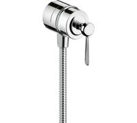 hansgrohe AXOR Montreux Conexión de manguera de cierre Fixfit, válvula de cierre, mango de palanca, 16883000, Color: cromado