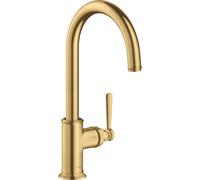 hansgrohe AXOR Montreux DN 15 Monomando de cocina 260 con caño giratorio, 16580250, Color: Óptica de oro cepillado