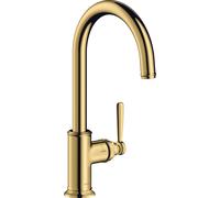 hansgrohe AXOR Montreux DN 15 Monomando de cocina 260 con caño giratorio, 16580990, Color: Óptica Oro Pulido