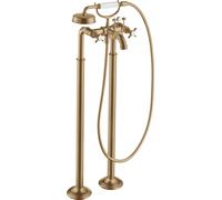 hansgrohe AXOR Montreux Mezclador de 2 manijas para bañera de pie, 16547140, Color: Bronce cepillado