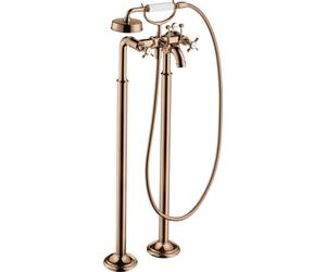 hansgrohe AXOR Montreux Mezclador de 2 manijas para bañera de pie, 16547300, Color: Oro rojo pulido