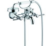 hansgrohe AXOR Montreux Mezclador de 2 manijas para bañera, de superficie, con manijas de palanca, proyección 220mm, 16551000, Color: cromado