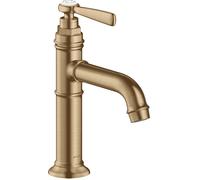 hansgrohe AXOR Montreux Mezclador monomando de lavabo 100, sin juego de desagüe, 142mm de proyección, 16516140, Color: Bronce cepillado