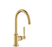 hansgrohe AXOR Montreux Mezclador monomando de lavabo 210, sin residuos, voladizo de 175 mm, 16518250, Color: Óptica de oro cepillado