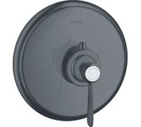 hansgrohe AXOR Montreux Termostato 43 l/min empotrado, mango de palanca, 16823340, Color: Cromo negro cepillado