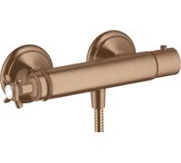 hansgrohe AXOR Montreux termostato de ducha de superficie, 1 consumidor, 16261310, Color: Oro rojo cepillado