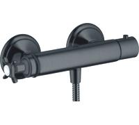 hansgrohe AXOR Montreux termostato de ducha de superficie, 1 consumidor, 16261340, Color: Cromo negro cepillado