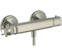 hansgrohe AXOR Montreux termostato de ducha de superficie, 1 consumidor, 16261820, Color: Níquel Cepillado
