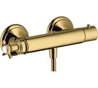 hansgrohe AXOR Montreux termostato de ducha de superficie, 1 consumidor, 16261990, Color: Óptica Oro Pulido