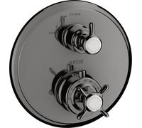 hansgrohe AXOR Montreux termostato empotrado con válvula de cierre,1 consumidor, 16800330, Color: Cromo negro pulido
