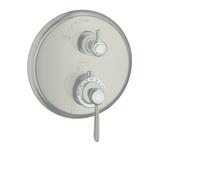 hansgrohe AXOR Montreux termostato empotrado con válvula de cierre, manija de palanca, 1 consumidor, 16801800, Color: Óptica de acero inoxidable