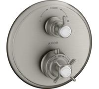 hansgrohe AXOR Montreux termostato empotrado con válvula de cierre o válvula de conmutación, 16820800, Color: Óptica de acero inoxidable