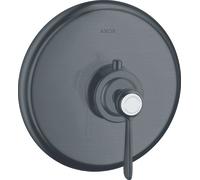 hansgrohe AXOR Montreux Termostato Highflow 59 l/min empotrado, mango de palanca, 16824340, Color: Cromo negro cepillado