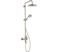 hansgrohe AXOR Montreux Tubo de ducha con termostato, rociador 240 1jet Classic, 16572820, Color: Níquel Cepillado