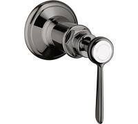 hansgrohe AXOR Montreux Válvula de cierre empotrada, manija de palanca, 16872330, Color: Cromo negro pulido
