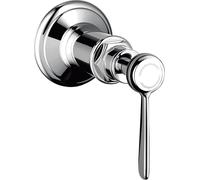 hansgrohe AXOR Montreux Válvula de cierre empotrada, manija de palanca, 16872800, Color: Óptica de acero inoxidable