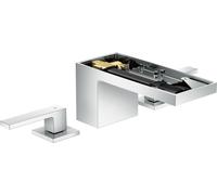 hansgrohe AXOR MyEdition Mezclador de lavabo de 3 agujeros 70 con juego de desagüe, sin placa, 47052000, Color: cromado