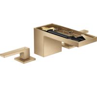 hansgrohe AXOR MyEdition Mezclador de lavabo de 3 agujeros 70 con juego de desagüe, sin placa, 47052140, Color: Bronce cepillado