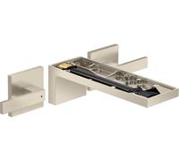 hansgrohe AXOR MyEdition Mezclador de lavabo de 3 agujeros, empotrado, con juego de desagüe, sin placa, proyección 221mm, 47082820, Color: Níquel Cepillado