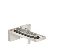 hansgrohe AXOR MyEdition Mezclador monomando de lavabo empotrado para montaje en pared, caño 221 mm, sin placa, 47062800, Color: Óptica de acero inoxidable