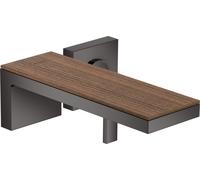 hansgrohe AXOR MyEdition Mezclador monomando de lavabo empotrado para montaje en pared, caño 221 mm, sin placa, 47062330, Color: Cromo negro pulido