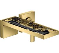 hansgrohe AXOR MyEdition Mezclador monomando de lavabo empotrado para montaje en pared, caño 221 mm, sin placa, 47062990, Color: Óptica Oro Pulido