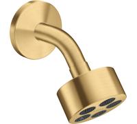 hansgrohe AXOR One ducha de techo 75 1jet EcoSmart con brazo de ducha, 48490250, Color: Óptica de oro cepillado