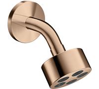 hansgrohe AXOR One ducha de techo 75 1jet EcoSmart con brazo de ducha, 48490300, Color: Oro rojo pulido