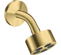 hansgrohe AXOR One ducha de techo 75 1jet EcoSmart con brazo de ducha, 48490950, Color: Latón cepillado