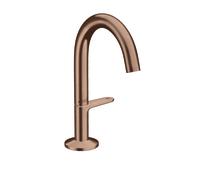 hansgrohe AXOR One grifería de lavabo Select+ 140 con juego de desagüe push-open, 122 mm de proyección, 48010310, Color: Oro rojo cepillado