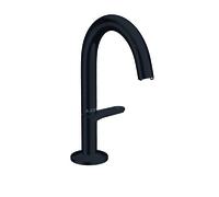hansgrohe AXOR One grifería de lavabo Select+ 140 con juego de desagüe push-open, 122 mm de proyección, 48010670, Color: Negro Mate