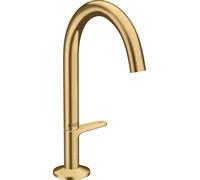 hansgrohe AXOR One grifería de lavabo Select+ 170 con desagüe automático push-open, proyección 140mm, 48020250, Color: Óptica de oro cepillado