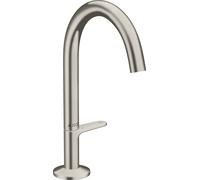 hansgrohe AXOR One grifería de lavabo Select+ 170 con juego de desagüe push-open, proyección 140mm, 48020800, Color: Óptica de acero inoxidable