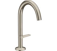 hansgrohe AXOR One grifería de lavabo Select+ 170 con juego de desagüe push-open, proyección 140mm, 48020820, Color: Níquel Cepillado