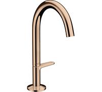 hansgrohe AXOR One grifería de lavabo Select+ 170 con juego de desagüe push-open, proyección 140mm, 48020300, Color: Oro rojo pulido