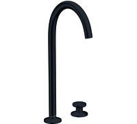 hansgrohe AXOR One Grifería de lavabo Select+ 260 de 2 orificios con desagüe automático push-open, 165 mm de proyección, 48060670, Color: Negro Mate