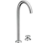 hansgrohe AXOR One Grifería de lavabo Select+ 260 de 2 orificios con juego de desagüe push-open, 165 mm de proyección, 48060000, Color: cromado