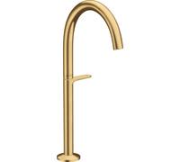 hansgrohe AXOR One grifería de lavabo Select+ 260 para lavabos con desagüe automático Push-Open, 165 mm de saliente, 48030250, Color: Óptica de oro cepillado