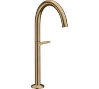 hansgrohe AXOR One grifería de lavabo Select+ 260 para lavabos con desagüe automático Push-Open, 165 mm de saliente, 48030140, Color: Bronce cepillado