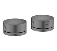 hansgrohe AXOR One grifería para borde de bañera de 2 agujeros con termostato, 48470340, Color: Cromo negro cepillado