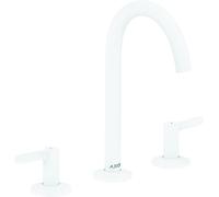hansgrohe AXOR One Mezclador de lavabo de 3 agujeros 170 con desagüe automático push-open, proyección 140mm, 48050700, Color: Blanco Mate