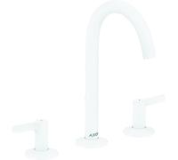 hansgrohe AXOR One Mezclador de lavabo de 3 agujeros 170 con juego de desagüe push-open, proyección 140mm, 48050700, Color: Blanco Mate