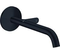 hansgrohe AXOR One mezclador de lavabo para montaje en pared Select+, empotrado, proyección 220mm, 48112670, Color: Negro Mate