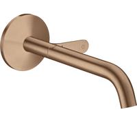 hansgrohe AXOR One mezclador de lavabo para montaje en pared Select+, empotrado, proyección 220mm, 48112310, Color: Oro rojo cepillado