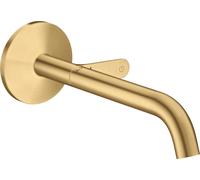 hansgrohe AXOR One mezclador de lavabo para montaje en pared Select+, empotrado, proyección 220mm, 48112250, Color: Óptica de oro cepillado