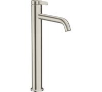 hansgrohe AXOR One Mezclador monomando de lavabo 260 con maneta y juego de desagüe, proyección 180mm, 48002800, Color: Óptica de acero inoxidable