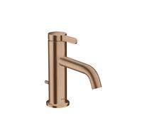 hansgrohe AXOR One mezclador monomando de lavabo 70 con maneta y desagüe automático, 130 mm de saliente, 48000310, Color: Oro rojo cepillado