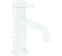 hansgrohe AXOR One mezclador monomando de lavabo 70 con maneta y desagüe automático, 130 mm de saliente, 48000700, Color: Blanco Mate